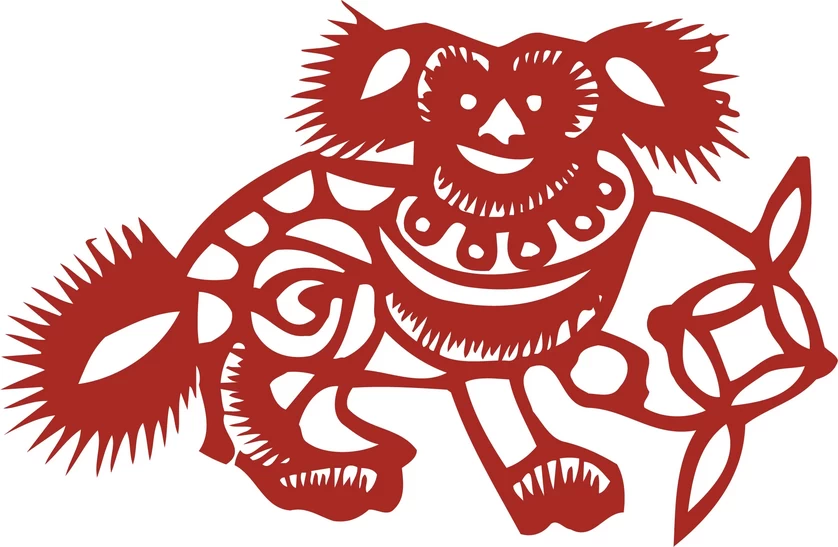 中国风中式传统喜庆民俗人物动物窗花剪纸插画边框AI矢量PNG素材【780】